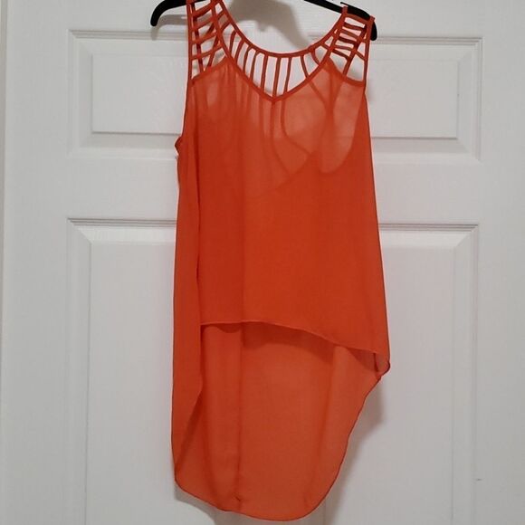 A'gaci Women's Orange Sleeveless top - Picture 1 of 9
